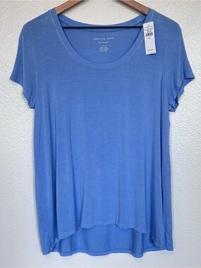 NWT American Eagle Soft & Sexy Blue High Low Tee Shirt Large